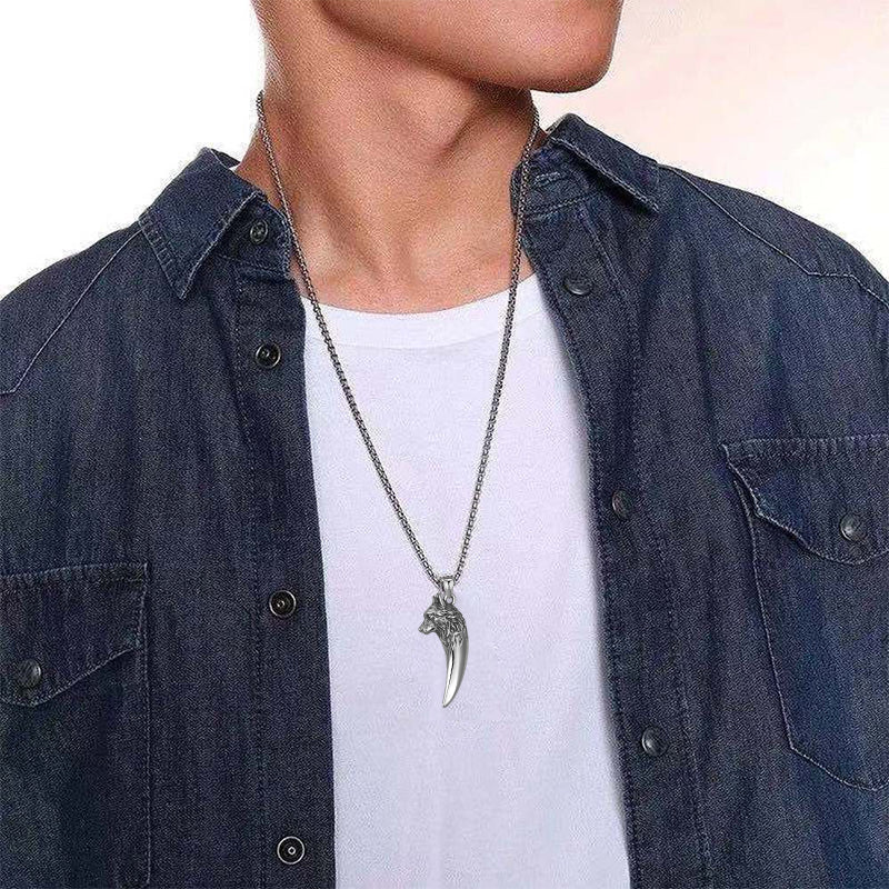 Wolf's Head Necklace made of Titanium Steel