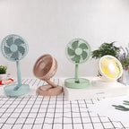 Height-adjustable, rechargeable telescopic stand fan