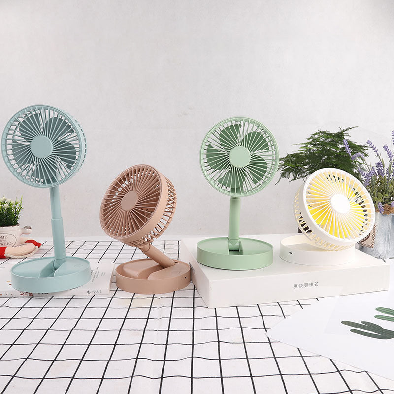 Height-adjustable, rechargeable telescopic stand fan