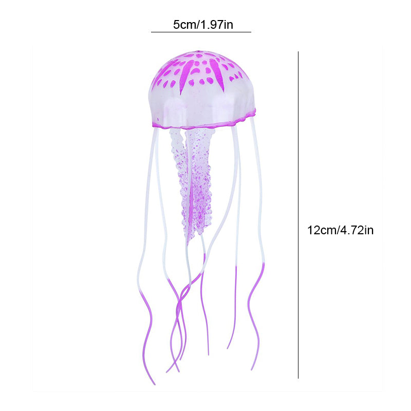 Fish tank landscape simulation transparent fluorescent jellyfish