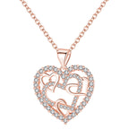 Necklace with interlocking hearts
