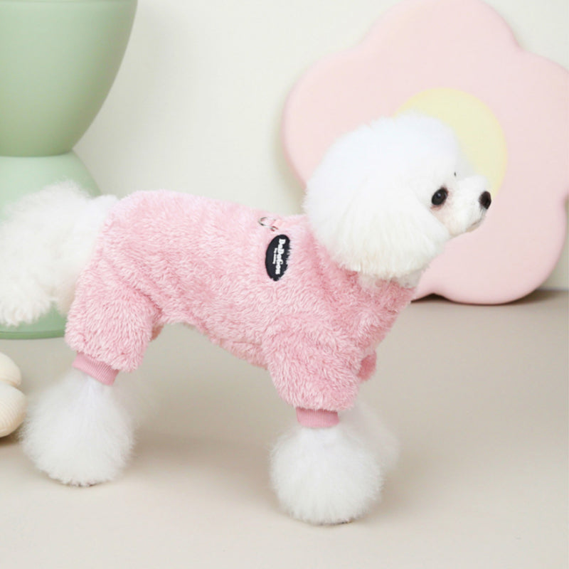 Fleece Pet Elastic Overall with Leash Ring
