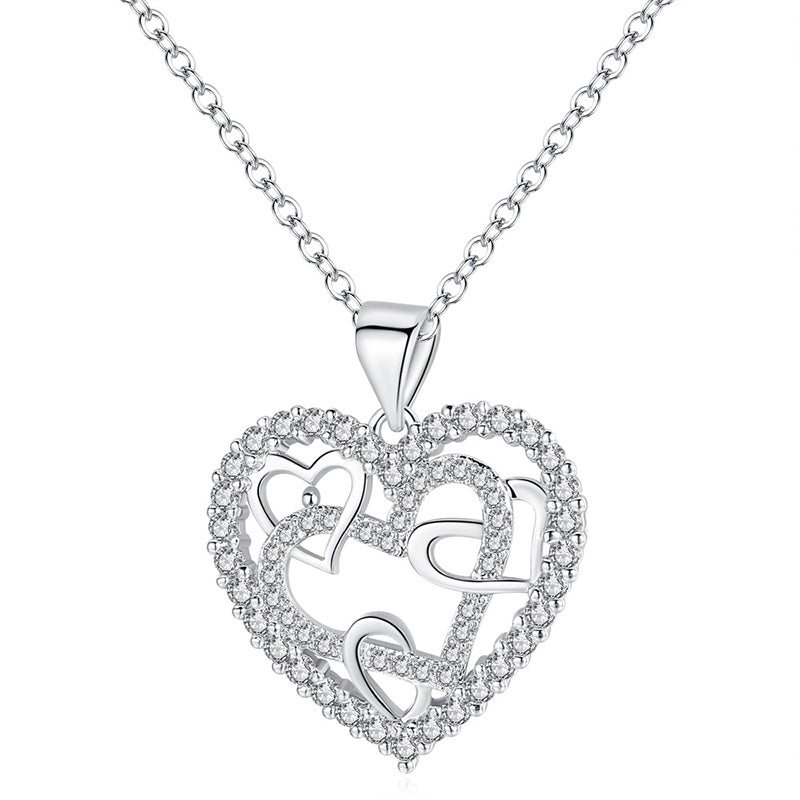 Necklace with interlocking hearts