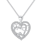 Necklace with interlocking hearts
