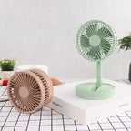 Height-adjustable, rechargeable telescopic stand fan