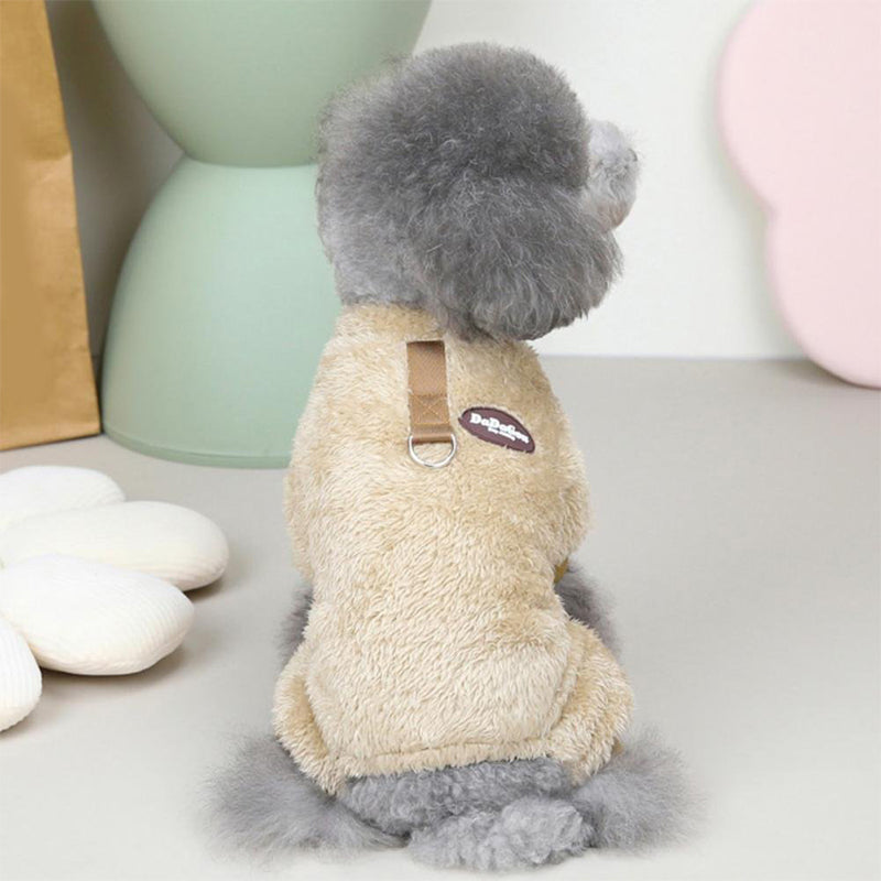 Fleece Pet Elastic Overall with Leash Ring