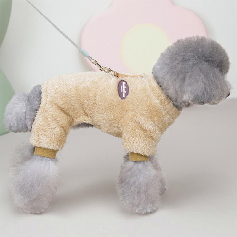 Fleece Pet Elastic Overall with Leash Ring