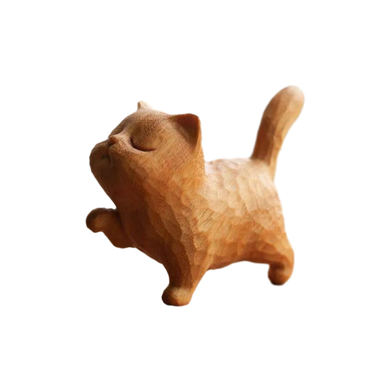 Small cute wooden cat