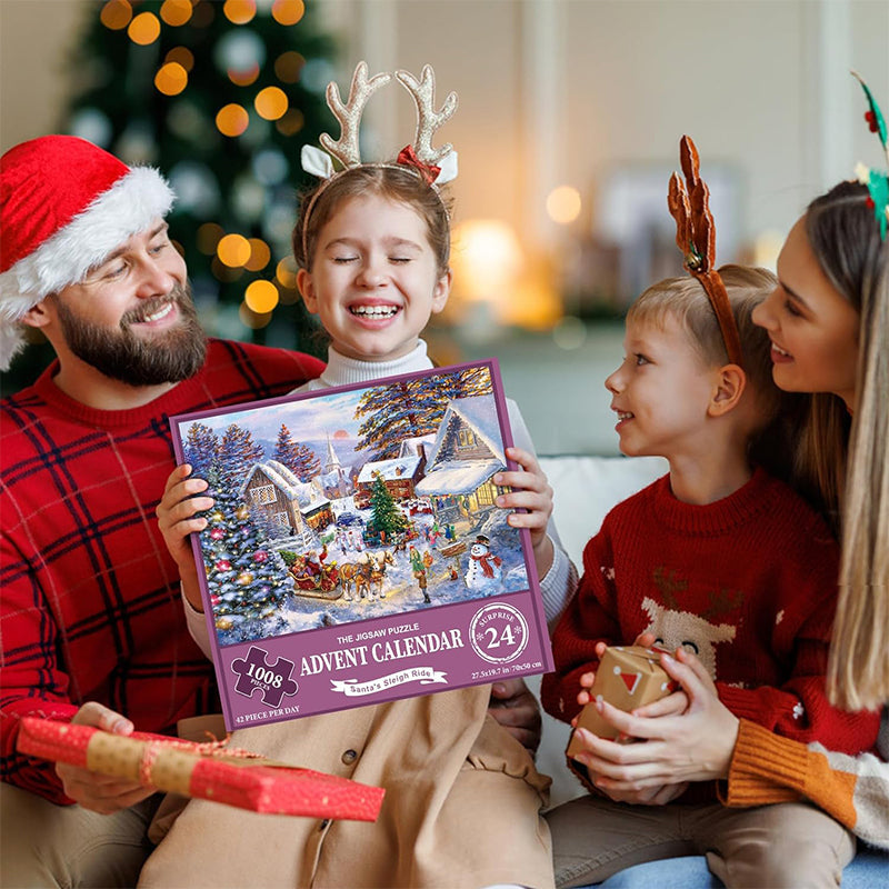 1000PCS Christmas Jigsaw Puzzles Advent Calendar - Christmas Gift