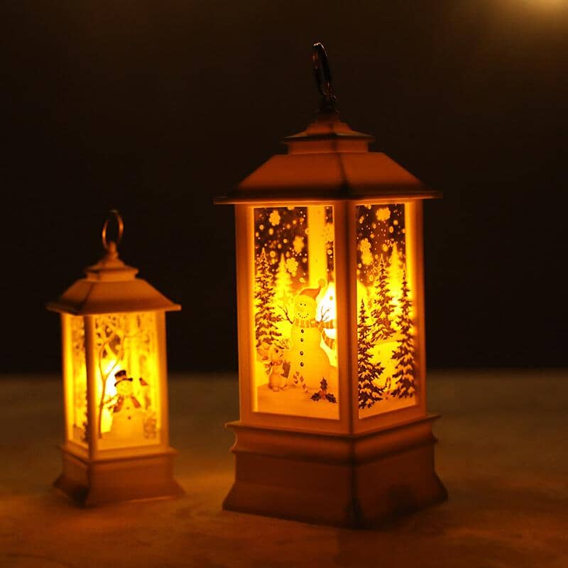 LED illuminated rotating Christmas lantern