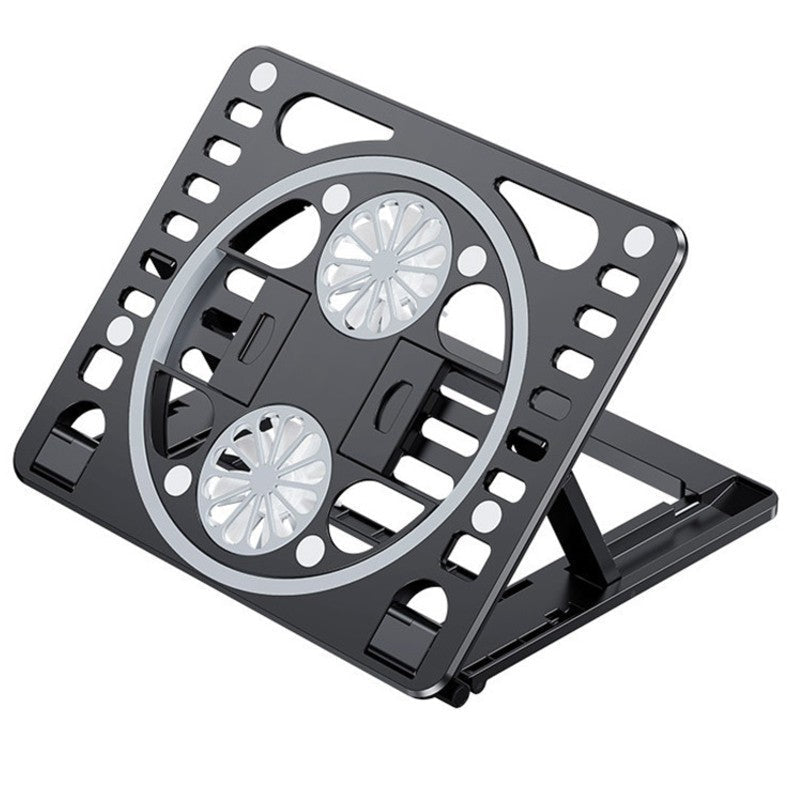 Adjustable Laptop Stand with Cooling Fan, Rotatable Phone Clip, for Laptop, Tablet, Phone & Book