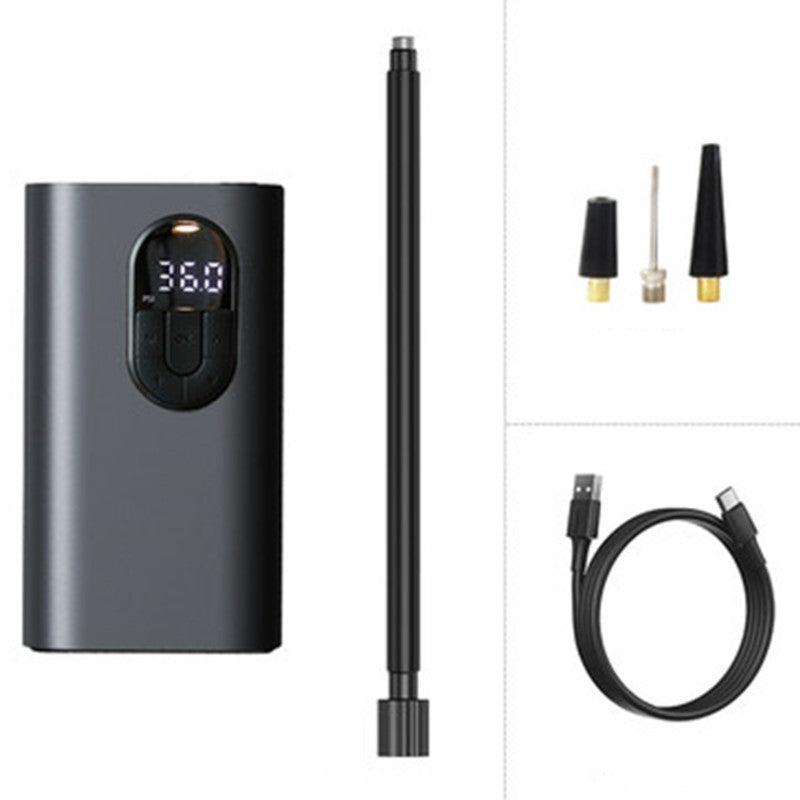 Portable Rechargeable Auto Tire Inflator, with Smart Digital Tire Pressure Detection & 2400mAh Battery, for Car, Bike, Motorcycle
