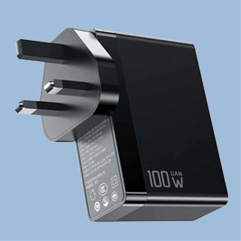 3-in-1 100W Wall Charger, with US/EU/UK Plugs, 2 Type-C & 1 USB Port, for Laptop, Phone, Tablet