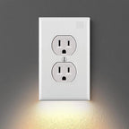 Outlet wall plate with LED night lights
