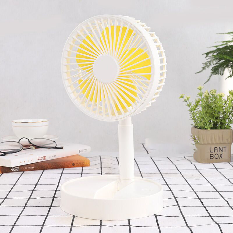 Height-adjustable, rechargeable telescopic stand fan