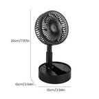 Height-adjustable, rechargeable telescopic stand fan