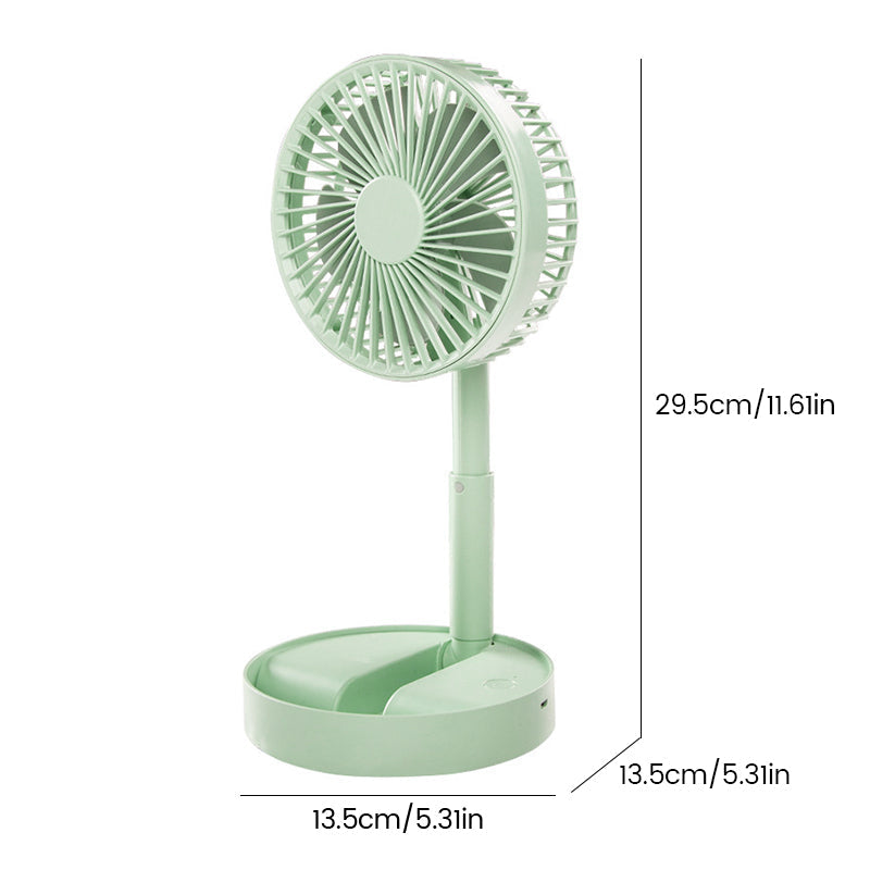Height-adjustable, rechargeable telescopic stand fan