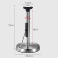 Paper Towel Holder, with Simple Tear Design, Adjustable Rod, Spring-Activated Arm & Non-slip Base, for Kitchen & Bathroom