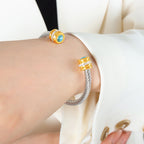 Personalized Birthstone Ends Twist Cuff Bracelets