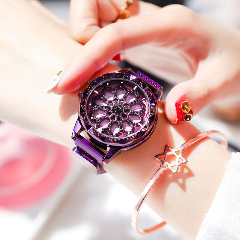 Fashion Women Watch, with 360¬∞ Rotatable Dial, Magnetic Watch Band & Daily Waterproof
