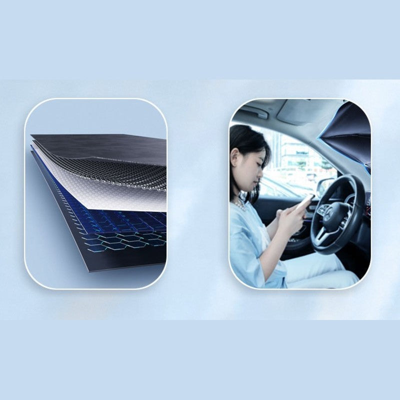 Foldable Car Windshield Sun Shade Umbrella, for Sun Protection & Heat Insulation