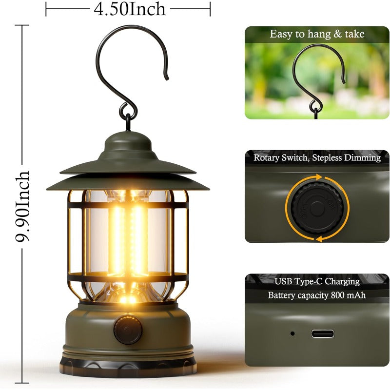 Rechargeable Retro LED Camping Lantern