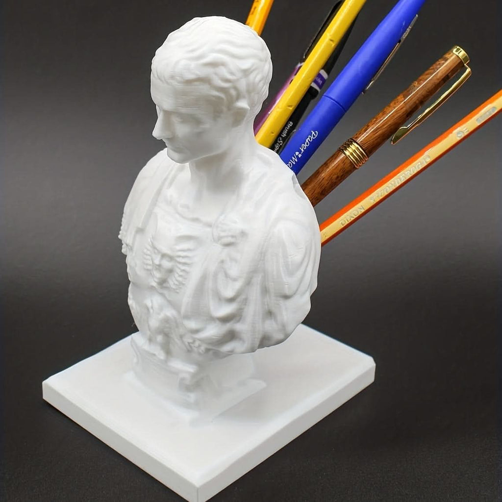 Julius Caesar Desk Pen Holder Vintage History Office Accessory