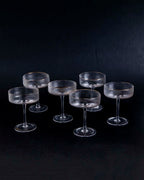 Ribbed Coupe Cocktail Glasses - Set of 6