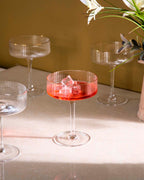 Ribbed Coupe Cocktail Glasses - Set of 6