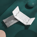 Foldable Rechargeable Wireless Keyboard with Leather Case, for Android Windows iOS Tablet & Laptop