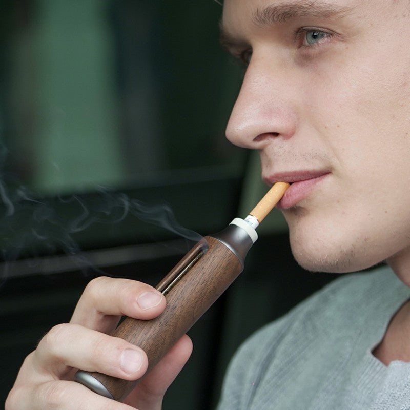 Portable Reusable Cigarette Holder, with 3 Sizes Heads & Built-in Ash Container