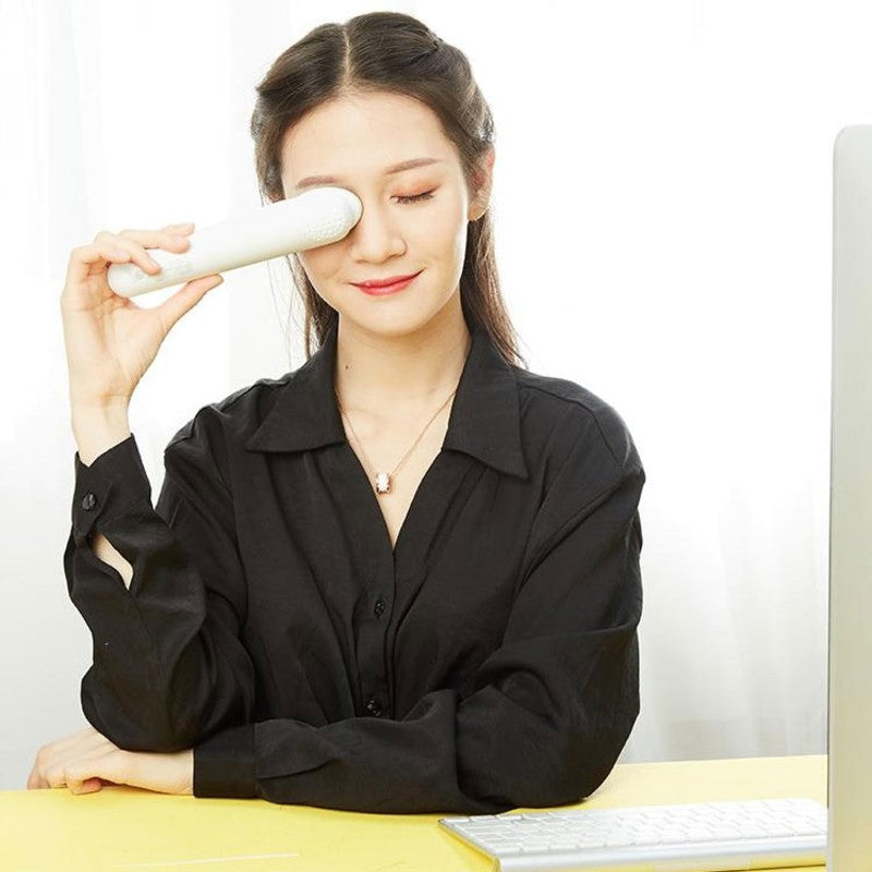 Portable Rechargeable Eye Massager, with Cool & Heat Options, Rotatable Head & Sonic Vibration