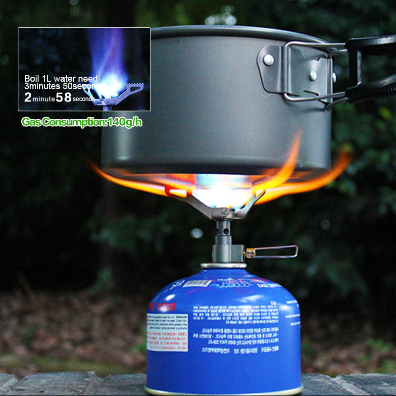 Foldable Portable Titanium Alloy Mini Camping Furnace Stove, for Outdoor Cooking & Picnic