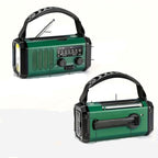 Solar emergency radio with power bank – crank radio with LED flashlight for camping & outdoor
