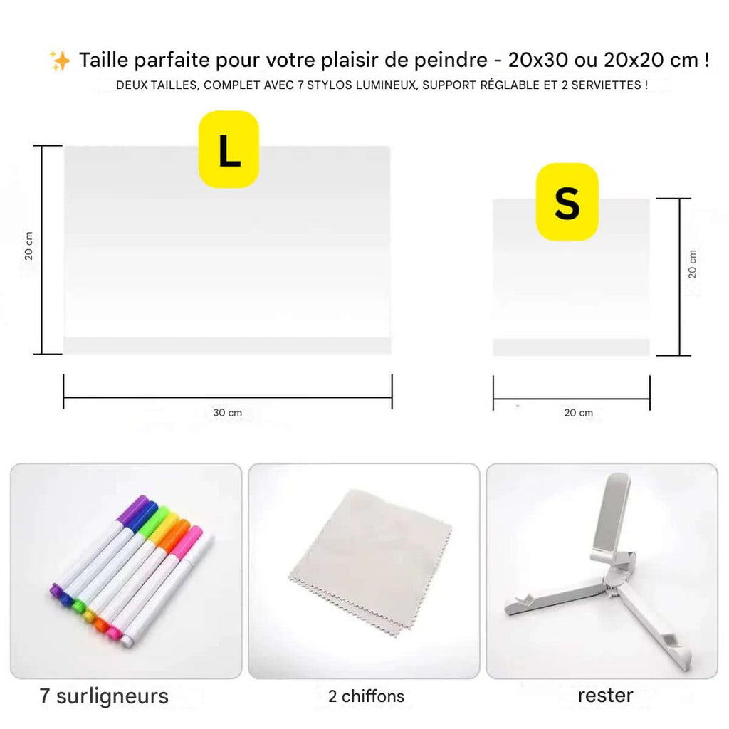 Kiddli LED Drawing Board – Reusable Writing Board with Light Pen