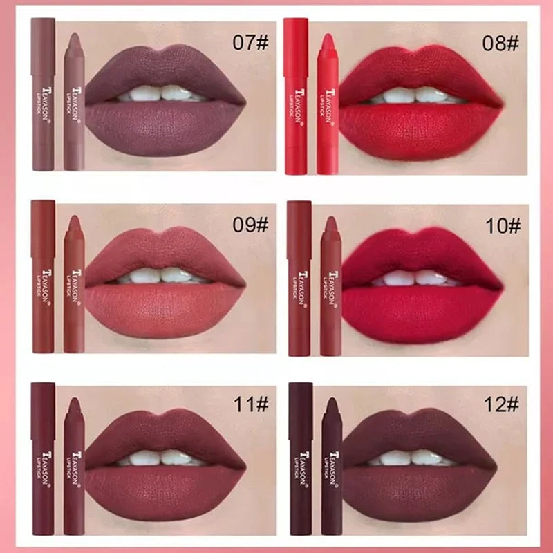 12 Colors Matte Lipstick Pencil