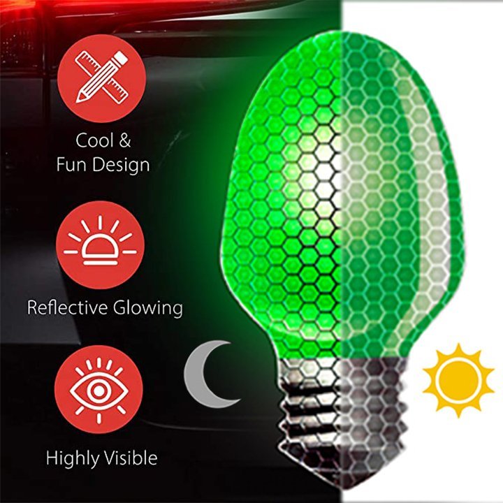 Christmas Magnet Decor | Reflective Light Bulb Magnets | For Car, Refrigerator & Metal Surfaces
