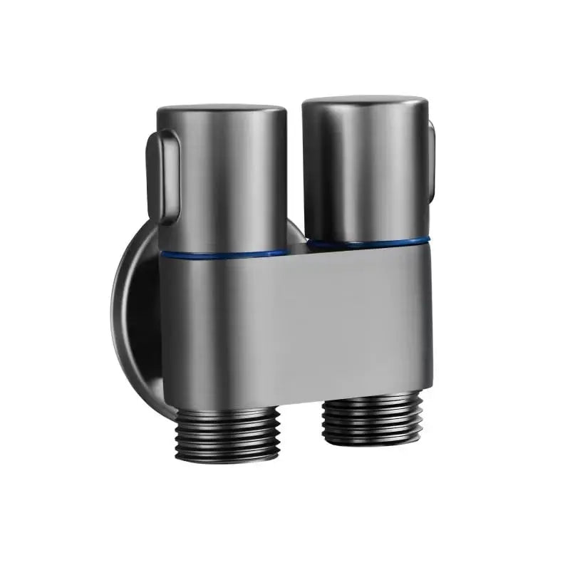 Double control valve made of brass – Water supply with matte black finish