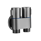 Double control valve made of brass – Water supply with matte black finish