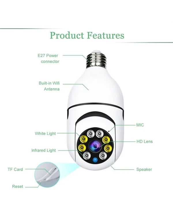 Wireless Wifi Bulb Camera Security Camera