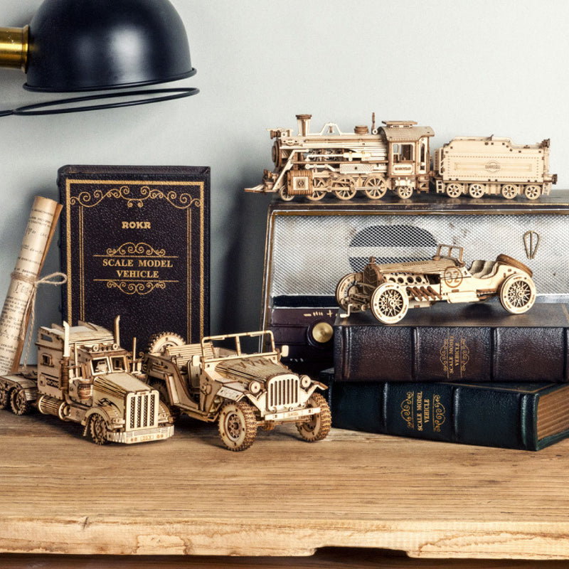 Puzzle Model Mechanical Made of Wood Super
