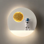 Contemporary Creative Iron Resin Round Astronaut LED Wall Light Lamp for Bedroom