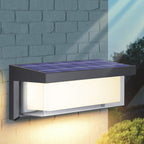 Modern Minimalist Solar Rectangle PC LED Outdoor Wall Light Lamp For Outdoor Patio