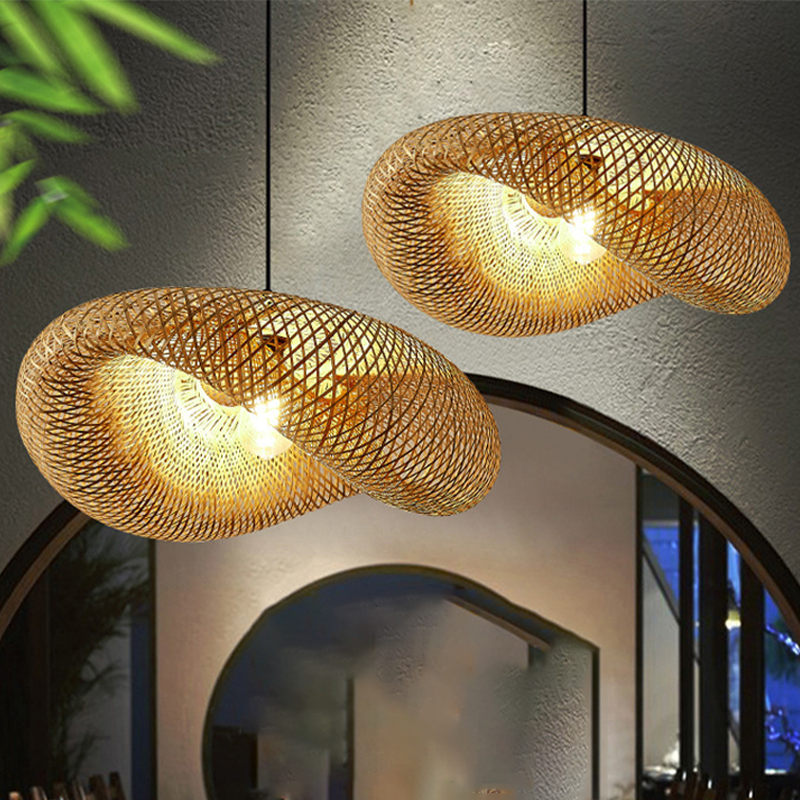Rattan Woven Bamboo - Pendant Light - Led - Light