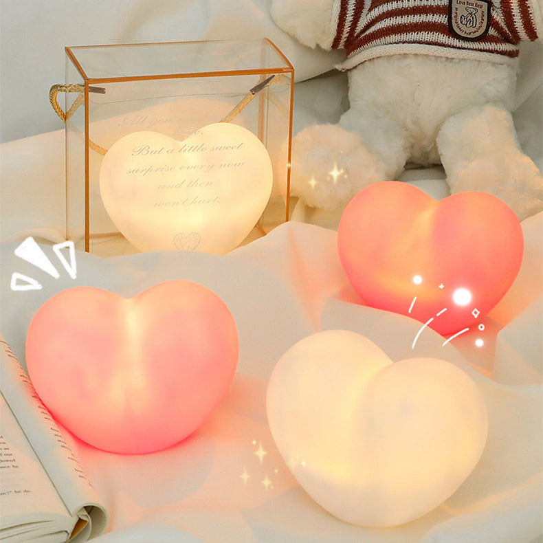 LuvSphere Silicone LED Night Light | Heart-Shaped Design | Table Lamp | Warm Mood Light | Decorative