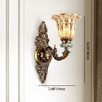 FlorisLuxe European Wall Lamp | Blossom Design | 1-2 Flames | High-Quality Resin & Glass | Elegance for Living Room & Hallway