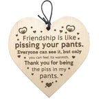 Friendship Wood Pendant Christmas Tree Decor (3 Pieces)