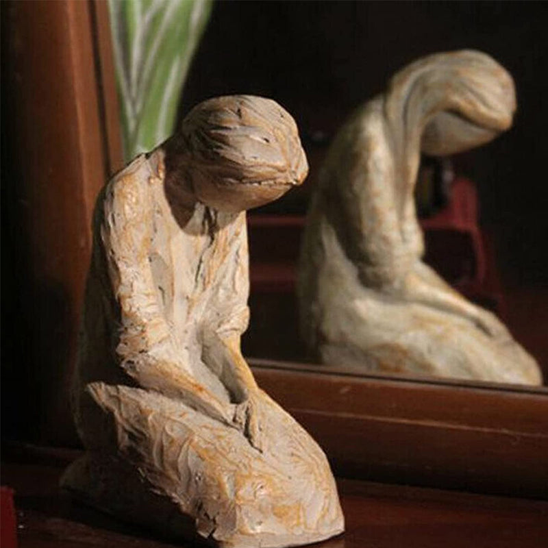 Sweet Hour of Prayer, beautiful hand-cast inspiring sculpture of a praying woman