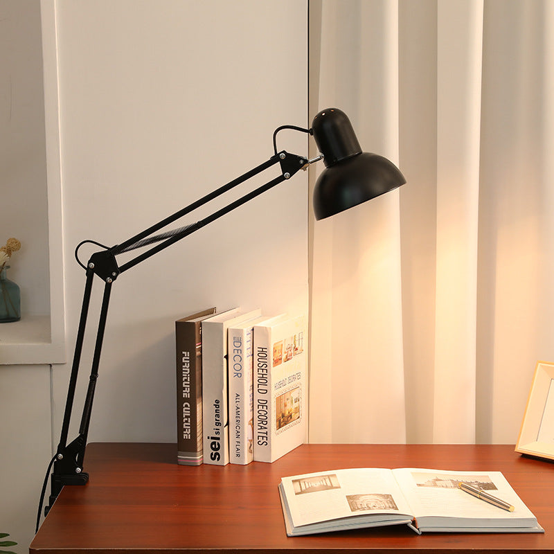 Modern minimalist retractable table lamp with long arm and clip made of ABS with 1 light for the bedroom
