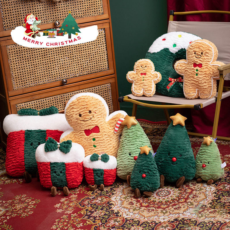 Christmas Gingerbread Man Plush Cushion Pillow